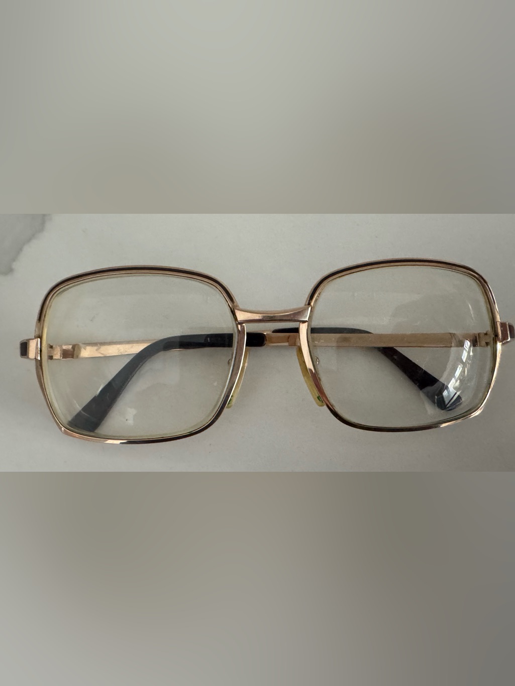Vintage L'amy France Gold Plated Jessica Glasses Frames Retro Glam Square Large